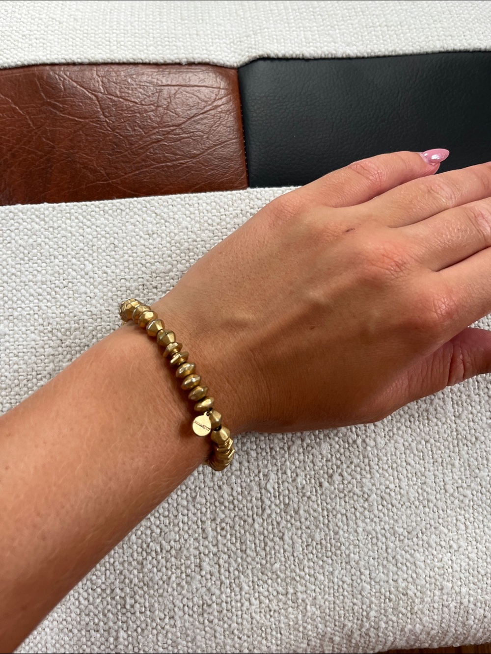 Stella & Dot Gold Beaded Stretch Bracelet